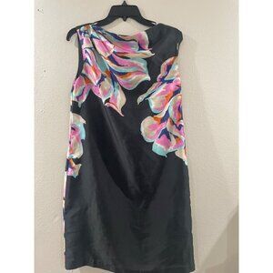 Ann Taylor LOFT Womens Size 8p Gray multi Colored Floral Shift dress Career